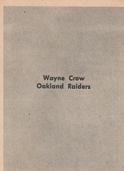 1961 Fleer Wallet Pictures #NNO Wayne Crow Back
