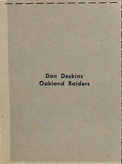 1961 Fleer Wallet Pictures #NNO Don Deskins Back
