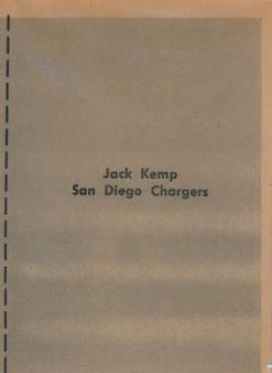 1961 Fleer Wallet Pictures #NNO Jack Kemp Back
