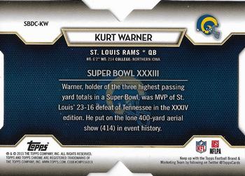 2015 Topps Chrome - Super Bowl 50 Die Cut #SBDC-KW Kurt Warner Back