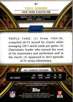 2015 Topps Triple Threads - Gold #82 Phil Simms Back