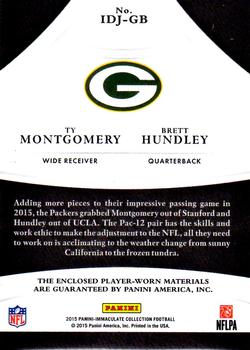 2015 Panini Immaculate Collection - Immaculate Dual Jerseys #IDJ-GB Brett Hundley /Ty Montgomery Back