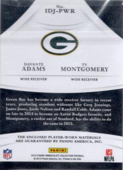 2015 Panini Immaculate Collection - Immaculate Dual Jerseys #IDJ-PWR Davante Adams / Ty Montgomery Back