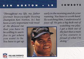 1992 Pro Line Portraits - National Convention #NNO Ken Norton Jr. Back