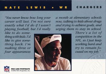 1992 Pro Line Portraits - National Convention #NNO Nate Lewis Back