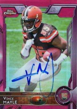 2015 Topps Chrome - Rookie Autographs Pink Refractors #168 Vince Mayle Front