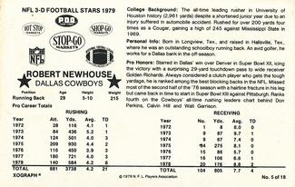 1979 Stop-N-Go #5 Robert Newhouse Back