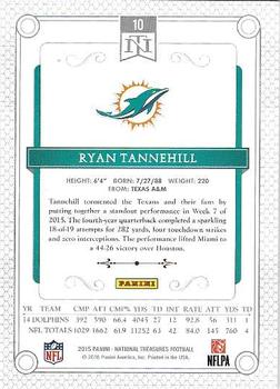 2015 Panini National Treasures #10 Ryan Tannehill Back