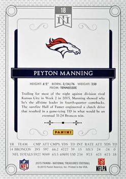 2015 Panini National Treasures #18 Peyton Manning Back