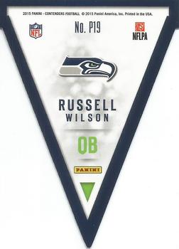 2015 Panini Contenders - Pennants #P19 Russell Wilson Back