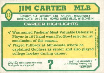 1978 Topps Holsum #10 Jim Carter Back