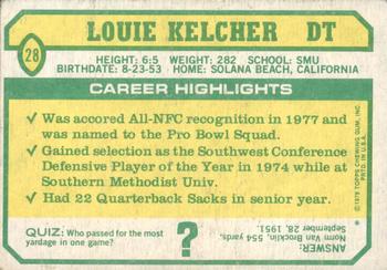 1978 Topps Holsum #28 Louie Kelcher Back