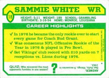 1978 Topps Holsum #18 Sammy White Back