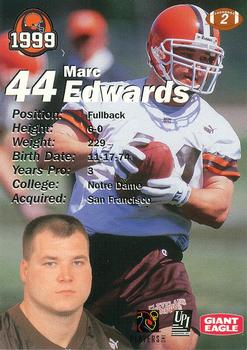1999 Giant Eagle Cleveland Browns #2 Marc Edwards Back