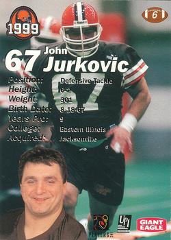 1999 Giant Eagle Cleveland Browns #6 John Jurkovic Back
