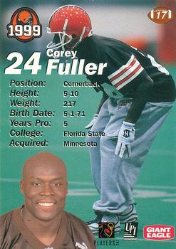 1999 Giant Eagle Cleveland Browns #17 Corey Fuller Back