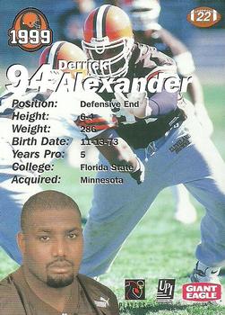 1999 Giant Eagle Cleveland Browns #22 Derrick Alexander Back