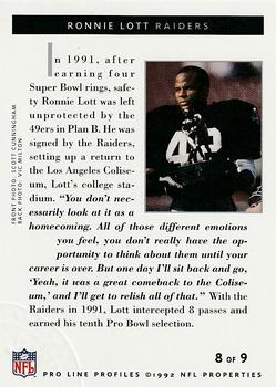 1992 Pro Line Profiles - 1992 National Convention #NNO Ronnie Lott Back