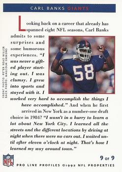 1992 Pro Line Profiles - 1992 National Convention #NNO Carl Banks Back