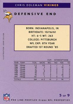 1992 Pro Line Profiles - 1992 National Convention #NNO Chris Doleman Back