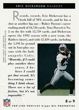 1992 Pro Line Profiles - 1992 National Convention #NNO Eric Dickerson Back
