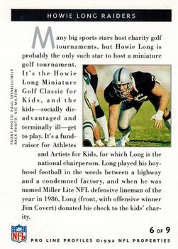 1992 Pro Line Profiles - 1992 National Convention #NNO Howie Long Back