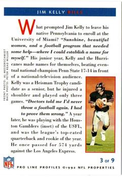1992 Pro Line Profiles - 1992 National Convention #NNO Jim Kelly Back