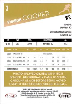 2016 SAGE HIT #3 Pharoh Cooper Back