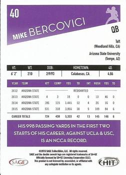 2016 SAGE HIT #40 Mike Bercovici Back