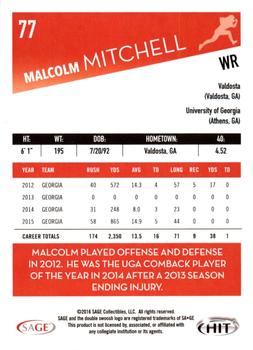 2016 SAGE HIT #77 Malcolm Mitchell Back