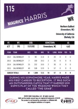 2016 SAGE HIT #115 Maurice Harris Back
