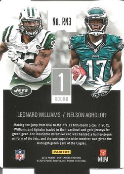 2015 Panini Contenders - Round Numbers #RN3 Leonard Williams / Nelson Agholor Back