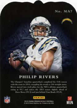 2015 Panini Crown Royale - Men at Arms Die Cuts #MA7 Philip Rivers Back