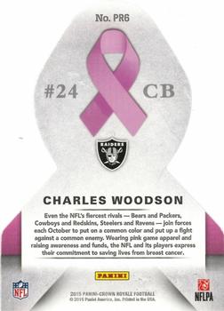 2015 Panini Crown Royale - Pink Ribbons Die Cuts #PR6 Charles Woodson Back