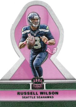 2015 Panini Crown Royale - Pink Ribbons Die Cuts Green #PR1 Russell Wilson Front