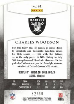 2015 Panini Crown Royale - Gold #74 Charles Woodson Back