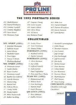 1992 Pro Line Portraits - Checklists #H Checklist: 451-467 and Collectibles Front
