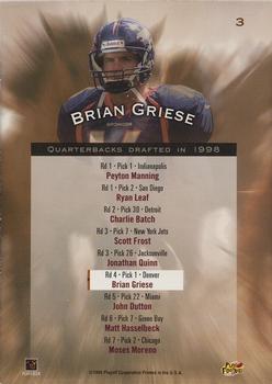 1998 Playoff Contenders - Rookie Stallions #3 Brian Griese Back
