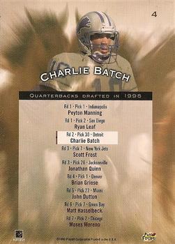 1998 Playoff Contenders - Rookie Stallions #4 Charlie Batch Back