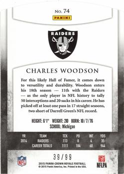 2015 Panini Crown Royale - Retail Red #74 Charles Woodson Back