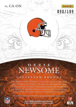 2015 Panini Crown Royale - Crowning Achievements #CA-ON Ozzie Newsome Back
