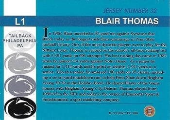 2007 TK Legacy Penn State Nittany Lions #L1 Blair Thomas Back