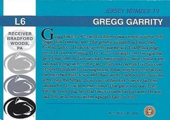 2007 TK Legacy Penn State Nittany Lions #L6 Gregg Garrity Back