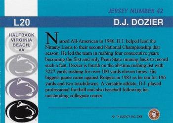2007 TK Legacy Penn State Nittany Lions #L20 D.J. Dozier Back
