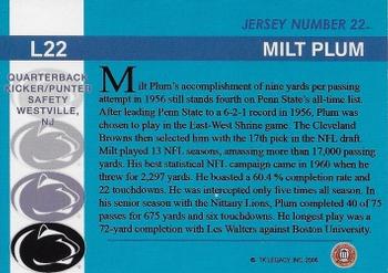 2007 TK Legacy Penn State Nittany Lions #L22 Milt Plum Back