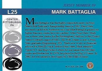 2007 TK Legacy Penn State Nittany Lions #L25 Mark Battaglia Back