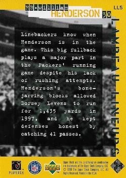 1998 Upper Deck ShopKo Green Bay Packers II - Lambeau Lineups #LL5 William Henderson Back