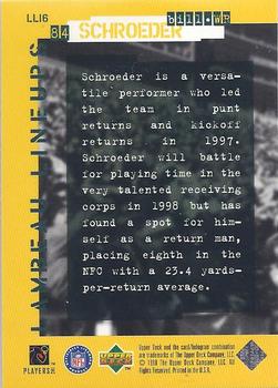 1998 Upper Deck ShopKo Green Bay Packers II - Lambeau Lineups #LL16 Bill Schroeder Back