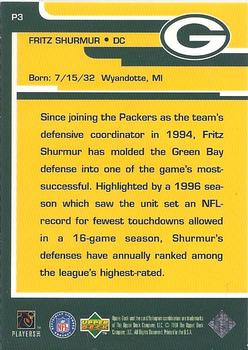 1998 Upper Deck ShopKo Green Bay Packers I - Leaders of the Pack #P3 Fritz Shurmur Back