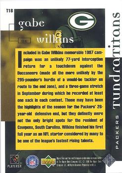 1998 Upper Deck ShopKo Green Bay Packers I - Tundra Titans Title Defense #T18 Gabe Wilkins Back